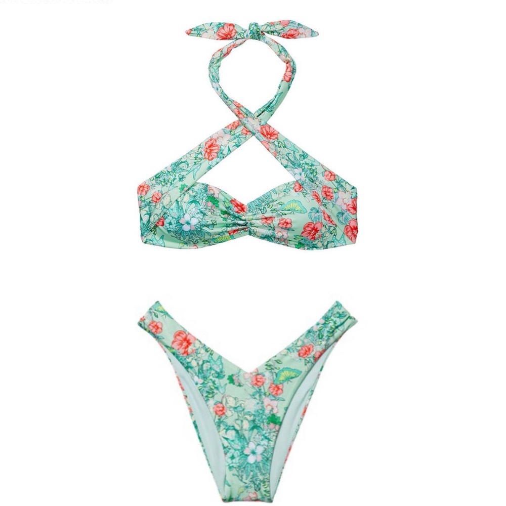 Victoria's Secret Bandeau Bikini Wrap Top/Brazilian Bottom sz M/L